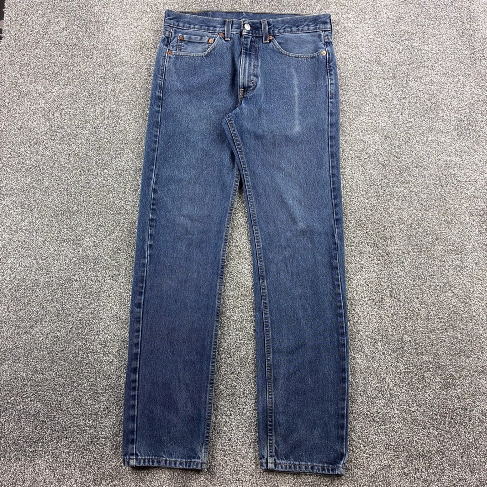 Levis 505 Jeans Mens 31x34 Blue Cotton Regular Fit Straight Leg 00505-0216